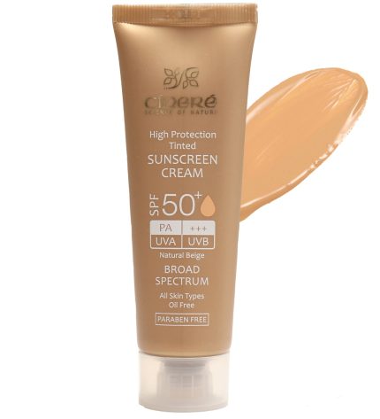 سینره کرم ضد آفتاب رنگ بژ طبیعی فاقد چربی SPF50 حجم۵۰ میلیلیتر