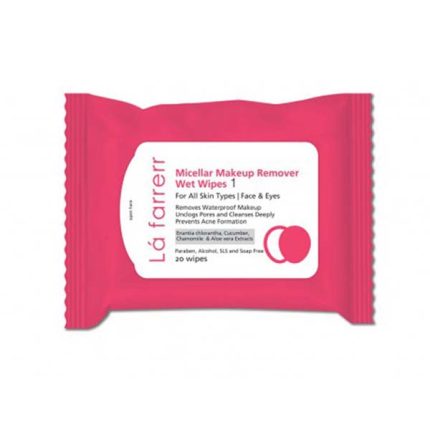 لافارر دستمال مرطوب آرایش پاک کن مناسب انواع پوست 20عددی