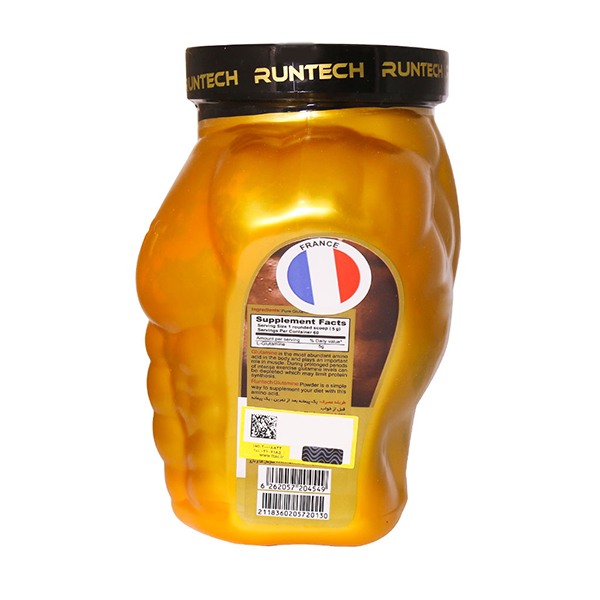 runtech-glutamine-powder-پودر گلوتامین-رانت-داروخانه-شبانه-روزی-مهشاد-100604ک (1) رانتک پودر گلوتامین 300 گرمی - Image 2