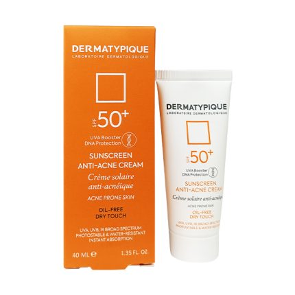 ضد آفتاب پوست چرب و جوش دار درماتیپیک SPF50 بی رنگ 40 میلی لیتر | داروخانه شبانه روزی مهشاد داروکاو