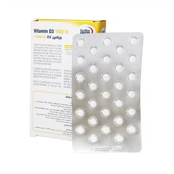 قرص-ویتامین-D3-1000-واحد-یوروویتال  (2) قرص ویتامین D3 1000 واحد یوروویتال 60 عدد | داروخانه شبانه روزی مهشاد | داروکاو | ارسال به سراسر کشور |داروخانه آنلاین