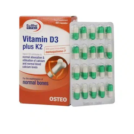 ویتامین D3 پلاس K2 یوروویتال 60 عدد | داروخانه شبانه روزی مهشاد | داروکاو | ارسال به سراسر کشور |داروخانه آنلاین
