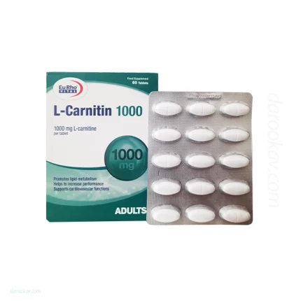 قرص ال کارنیتین 1000 میلی گرم یورویتال 60 عدد | داروخانه شبانه روزی مهشاد | داروکاو | ارسال به سراسر کشور |داروخانه آنلاین