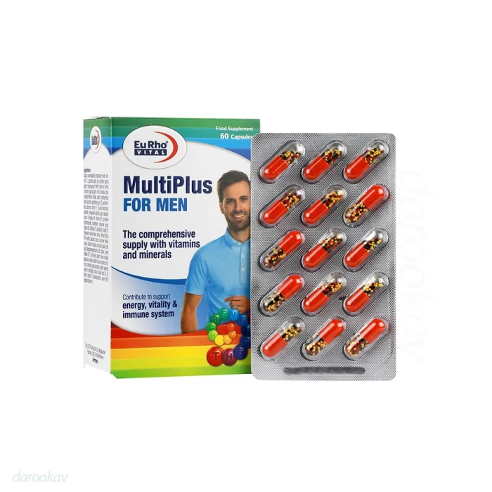 کپسول مولتی پلاس آقایان بالای 50 سال یوروویتال 60 عدد | داروخانه شبانه روزی مهشاد | داروکاو | ارسال به سراسر کشور | داروخانه آنلاین | پشتیبانی تخصصی | ارسال روزانه محصولات