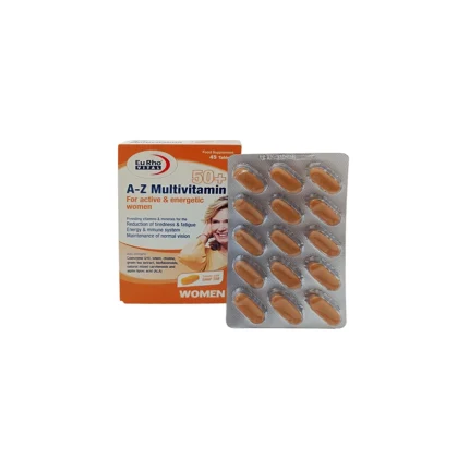 قرص مولتی ویتامین A-Z یوروویتال بانوان +50